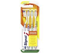 SIGNAL - Brosse à Dents Protection Intégrale - Brosse 100% recyclable fabriquée avec 80% de plastique recyclé - Medium (lot de 4 brosses à dents)