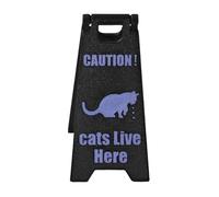 Signal d'attention de chat - Signal de vomissement de chat pour sol humide, panneau d'avertissement de vomissement de chat imprimé | Styles de nouveauté bâillonnement signe d'attention, cartes