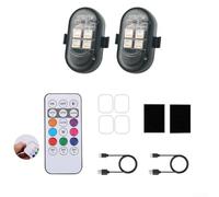 Signal d'Avertissement RGB avec Télécommande 7M(2pcs) | Télécommande fil, 8 couleurs RGB, portée 7 mètres, contrôle à distance pour facile, mode pour flash variable