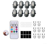 Signal d'Avertissement RGB avec Télécommande 7M(8pcs) | Télécommande fil, 8 couleurs RGB, portée 7 mètres, contrôle à distance pour facile, mode pour flash variable