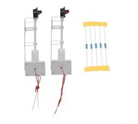 Signal de configuration de train miniature pour poteau en acier à cathode | Matériau en acier, aspect métallique authentique, installation au sol stable, améliore le réalisme du modèle