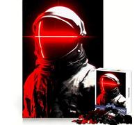 Signal de Nulle Part Astronaute à visière Rouge Puzzle de 1000 pièces pour Adolescents Jeu de logique Claire Passe-Temps Calme Découpe Parfaite Cadeau Classique 38x26cm