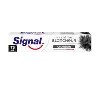 SIGNAL - Dentifrice Blancheur au Charbon Actif, Soin Dentaire Éclat Naturel (Tube 75mL) - Le Lot De 4