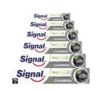 SIGNAL - Dentifrice Integral 8 Nature Elements Charbon - Des dents plus blanches et une bouche purifiée - Zinc minéral - 96% d'ingrédients d'origine naturelle (lot de 6x75ml)