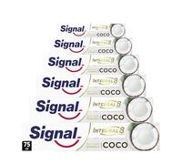 SIGNAL - Dentifrice Integral 8 Nature Elements Coco - Des dents plus blanches - Zinc minéral - 96% d'ingrédients d'origine naturelle (lot de 6x75ml)