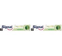 SIGNAL - Dentifrice Intégral 8 Nature Elements Herbal - Gencives renforcées - Zinc minéral - 96% d'ingrédients d'origine naturelle - 75ml (Lot de 2)