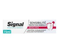 SIGNAL - Dentifrice Professionnel Sensibilité Protection Minérale Gencives | Onctueux et efficace | Pour une hygiène bucco-dentaire optimale | le tube de 75mL | LOT DE 3