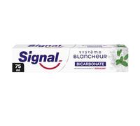 SIGNAL - Dentifrice Système Blancheur Bicarbonate | Éclat savoureux des dents | Nettoyage quotidien | le tube de 75mL | LOT DE 4