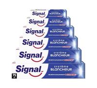 SIGNAL - Dentifrice Système Blancheur - Des dents plus blanches en 1 semaine - Blancheur naturelle - 95% d'ingrédients d'origine naturelle (lot de 6x75ml)
