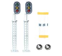 Signal lumineux LED argenté pour trains à l'échelle O 2 x 3 aspects pour les amateurs de chemin de fer
