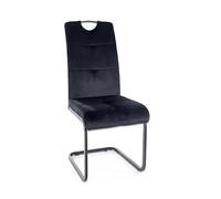 SIGNAL MEBLE Chaise AXO - Velvet - Noir - L 43 X H 101 Cm