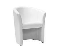 SIGNAL MEBLE Fauteuil en Cuir - Blanc - H 76 X L 67 X P 60 Cm