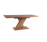 SIGNAL MEBLE Table à Manger Extensible exel - Marron/argenté - L 140 X H 76 Cm