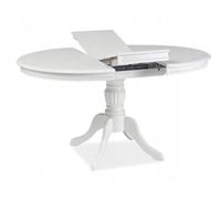 SIGNAL MEBLE Table Extensible - Olivia - L 106 X L 141 X H 76 Cm - Blanc