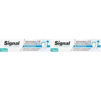 SIGNAL - Professionnel Dentifrice Sensibilité Protection minérale Blancheur - 88% d’ingrédients d’origine naturelle - Tube 75ml (Lot de 2)