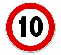 Signal Route Disque D.60 - Limite de Vitesse 10 km/h - Classe 1 Réfléchissant - Panneau circulaire pour zones privées et chantiers navals