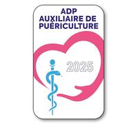 SIGNAL SAFETY Autocollant Sticker - Vignette Caducée 2025 pour Pare Brise en Vitrophanie - V1 ADP - Auxiliaire De Puériculture
