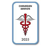 SIGNAL SAFETY Autocollant Sticker - Vignette Caducée 2025 pour Pare Brise en Vitrophanie - V4 Chirurgien Dentiste
