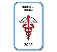 SIGNAL SAFETY Autocollant Sticker - Vignette Caducée 2025 pour Pare Brise en Vitrophanie - V4 Infirmier Libéral