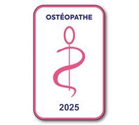 SIGNAL SAFETY Autocollant Sticker - Vignette Caducée 2025 pour Pare Brise en Vitrophanie - V6 Ostéopathe