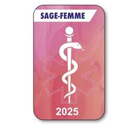 SIGNAL SAFETY Autocollant Sticker - Vignette Caducée 2025 pour Pare Brise en Vitrophanie - V7 Sage-Femme