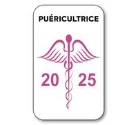 SIGNAL SAFETY Autocollant Sticker - Vignette Caducée 2025 pour Pare Brise en Vitrophanie - V8 Puéricultrice