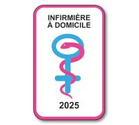 SIGNAL SAFETY Autocollant Sticker - Vignette Caducée 2025 pour Pare Brise en Vitrophanie - V9 Infirmière à Domicile
