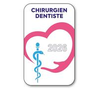 SIGNAL SAFETY Autocollant Sticker - Vignette Caducée 2026 pour Pare Brise en Vitrophanie - V1 Chirurgien Dentiste
