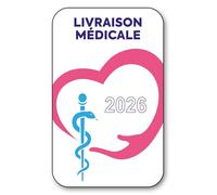 SIGNAL SAFETY Autocollant Sticker - Vignette Caducée 2026 pour Pare Brise en Vitrophanie - V1 Livraison Médicale