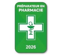 SIGNAL SAFETY Autocollant Sticker - Vignette Caducée 2026 pour Pare Brise en Vitrophanie - V14 Préparateur en Pharmacie