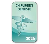 SIGNAL SAFETY Autocollant Sticker - Vignette Caducée 2026 pour Pare Brise en Vitrophanie - V2 Chirurgien Dentiste