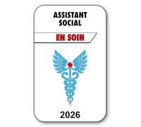 SIGNAL SAFETY Autocollant Sticker - Vignette Caducée 2026 pour Pare Brise en Vitrophanie - V3 Assistant Social