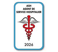 SIGNAL SAFETY Autocollant Sticker - Vignette Caducée 2026 pour Pare Brise en Vitrophanie - V4 Ash - Agent de Service Hospitalier