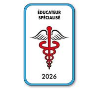 SIGNAL SAFETY Autocollant Sticker - Vignette Caducée 2026 pour Pare Brise en Vitrophanie - V4 Éducateur Spécialisé