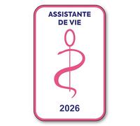 SIGNAL SAFETY Autocollant Sticker - Vignette Caducée 2026 pour Pare Brise en Vitrophanie - V6 Assistante de Vie