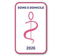 SIGNAL SAFETY Autocollant Sticker - Vignette Caducée 2026 pour Pare Brise en Vitrophanie - V6 Soins à Domicile