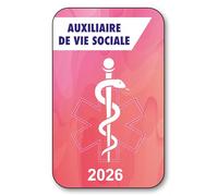 SIGNAL SAFETY Autocollant Sticker - Vignette Caducée 2026 pour Pare Brise en Vitrophanie - V7 Auxiliaire de Vie Sociale