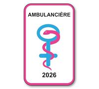 SIGNAL SAFETY Autocollant Sticker - Vignette Caducée 2026 pour Pare Brise en Vitrophanie - V9 Ambulancière