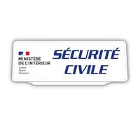 SIGNAL SAFETY Clip Plaque Pare-Soleil Sécurité Civile Rétro-Réfléchissant Blanc