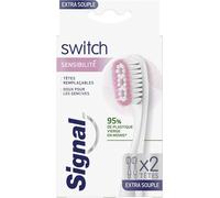 Signal Switch Têtes Remplaçables Sensibilité Extra Souple, pour Brosse à Dents Switch, Doux pour les gencives, x2 têtes