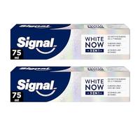 SIGNAL White Now Dentifrice Blancheur 3 en 1 Incontournable 2x75m | Dents blanches, Doux pour l'émail, Action micellaire nettoyante , Cliniquement prouvé