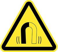 Signalétique Adhésive Avertissement Risque Autocollant Triangle Jaune Signalisation Danger (7 cm, Magnétisme Puissant)