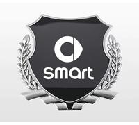 Signalétique Autocollant de Badge pour Smart Two 451 450 452 453 454, Emblème Sticker 3D Logo Plaque Lettrage Emblème Signe Identification Insigne,Silver-Black