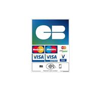 Signalétique.biz France - 15 x 21 cm (150 x 210 mm) - ADHESIF PAIEMENT CARTE BANCAIRE - Aluminium avec face en acier galvanisé