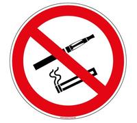 Signalétique.biz France - Adhésif - Interdiction de Fumer et de Vapoter - Diamètre 125 mm - Protection Anti-UV