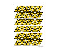 Signalétique.biz France - Autocollants Danger Risque Ionisant (C0047T_PL). Planche de 36 Stickers DANGER Radiations de 5 cm ou de 16 stickers de 7 cm