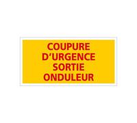 Signalétique.biz France - ETIQUETTE COUPURE D'URGENCE SORTIE ONDULEUR (C1217). Signalisation Photovoltaïque -