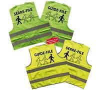 Signalétique.biz France LOT DE 1 GILET GUIDE-FILE ET 1 GILET SERRE-FILE (1xWGILET_GF + 1xWGILET_SF) - Jaune fluo - L - -