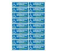 Signalétique.biz France Lot de 18 Autocollants dissuassifs - La bêtise n'est Pas Un Handicap - Garez Vous ailleurs !