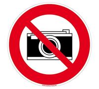 Signalétique.biz France Panneau Appareil Photo Interdit Diamètre 125 mm PVC 1,5 mm